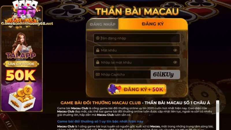 Đăng ký Macau Club